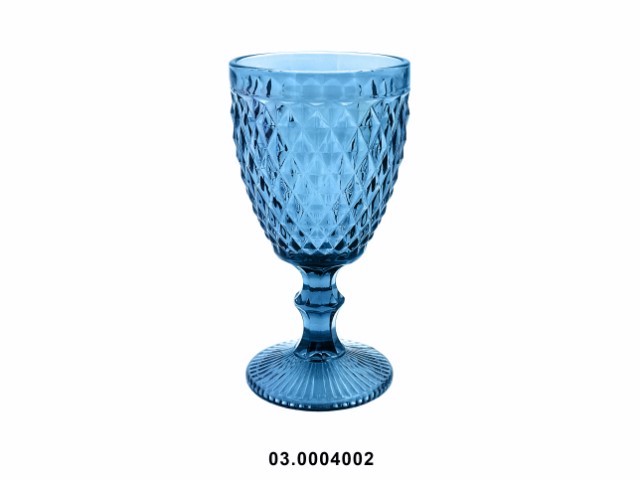 Copa de vino tinto 300 ml "DIAMOND" color azul 9 × 17 cm · vidrio