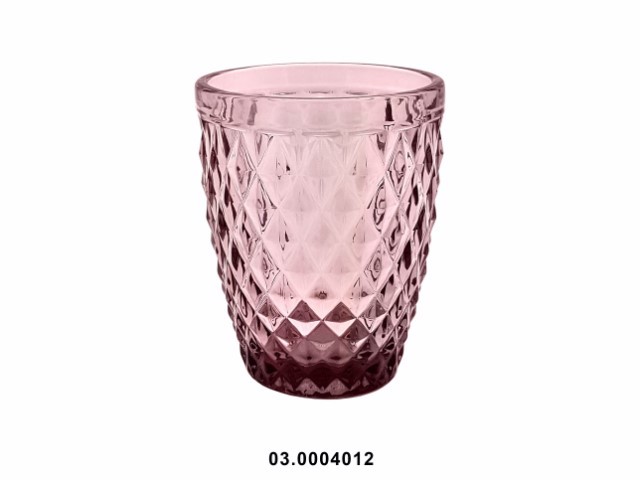 Vaso de agua 250 ml "DIAMOND" color púrpura 8 × 10 cm · vidrio