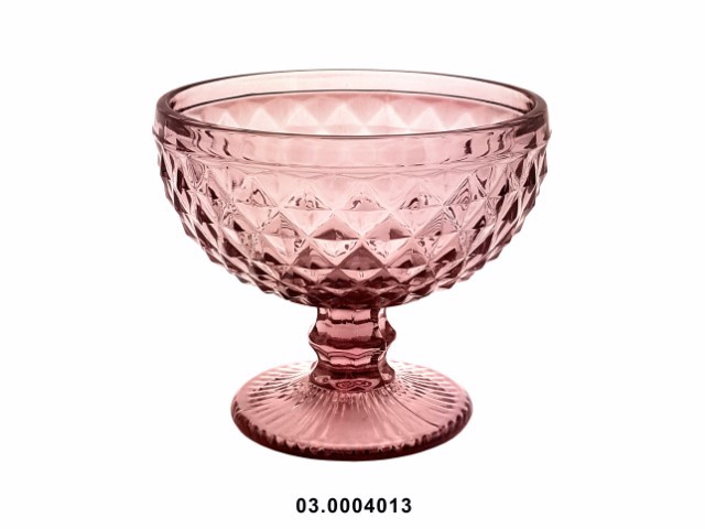 Copa para helado 280 ml "DIAMOND" color púrpura 12 × 10 cm · vidrio