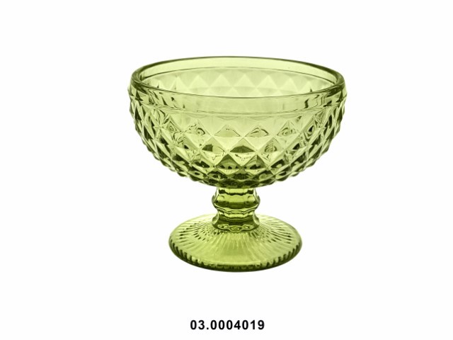 Copa para helado 280 ml "DIAMOND" color verde 12 × 10 cm · vidrio