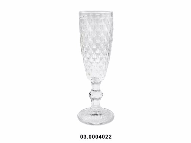 Copa de champán 150 ml "DIAMOND" color transparente 7 × 20 cm · vidrio