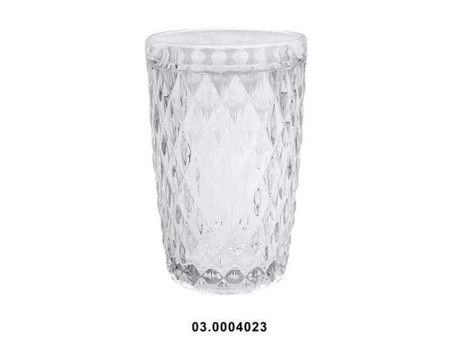 Vaso de agua 350 ml "DIAMOND" color transparente 8 × 12 cm · vidrio