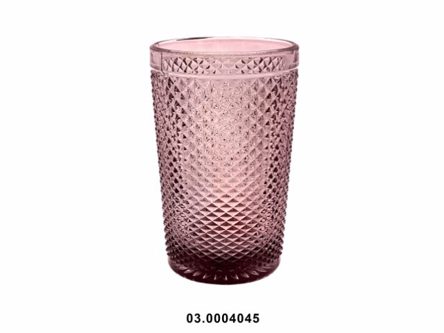 Vaso de agua 350 ml "DIAMOND" color púrpura 8 × 12 cm · vidrio