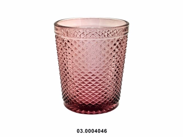 Vaso de agua 270 ml "DIAMOND" color púrpura 8 × 10 cm · vidrio