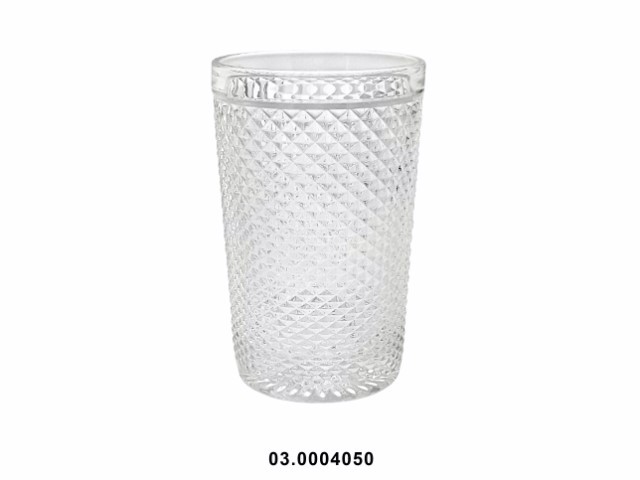 Vaso de agua 350 ml "DIAMOND" color transparente 8 × 12 cm · vidrio