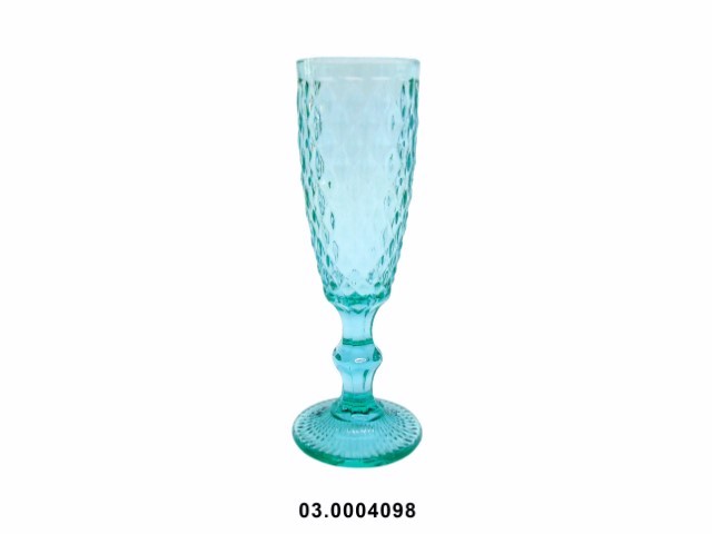 Copa de champán 150 ml "DIAMOND" color verde 7 × 20 cm · vidrio
