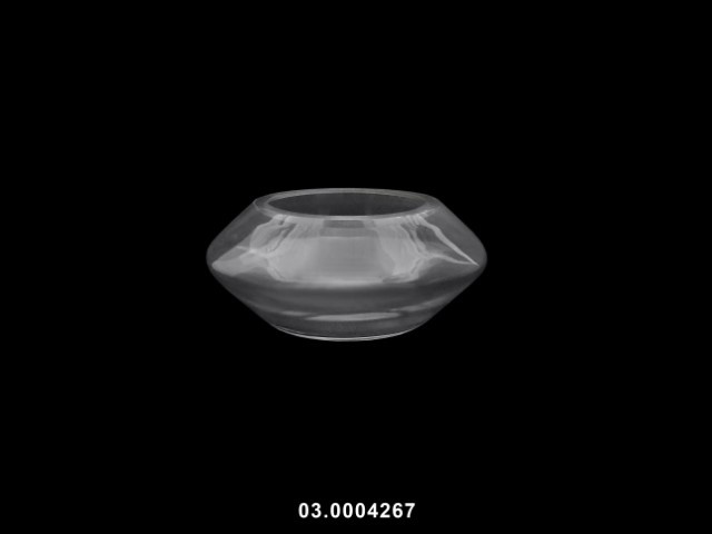 Jarrón bajo transparente 17 × 17 × 8 cm · vidrio