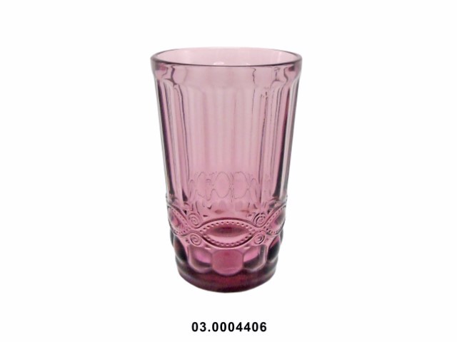 Vaso de agua 350 ml "WAVE" color púrpura 8 × 12 cm · vidrio