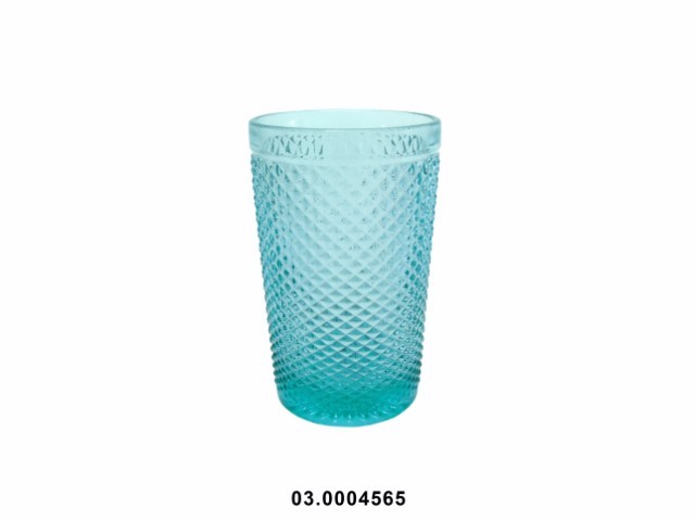Vaso de agua 350 ml "DIAMOND" color verde 8 × 12 cm · vidrio
