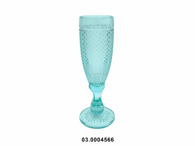 Copa de champán 150 ml "DIAMOND" color verde 7 × 20 cm · vidrio