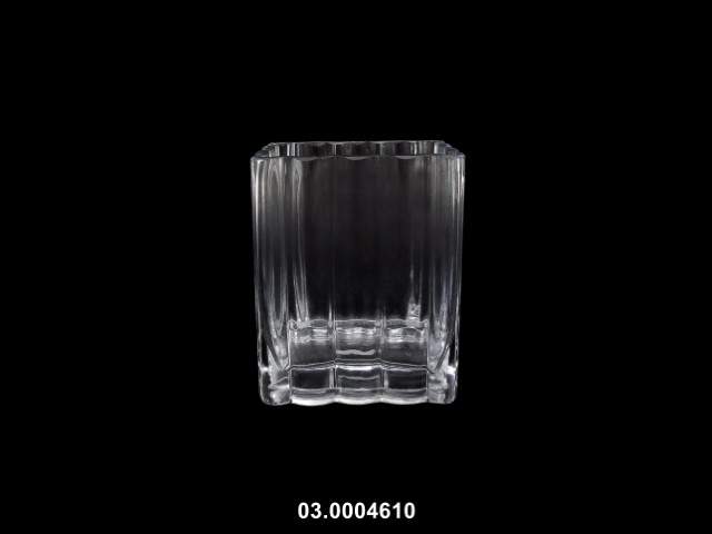 Jarrón rectangular transparente 10 × 7 × 12 cm · vidrio