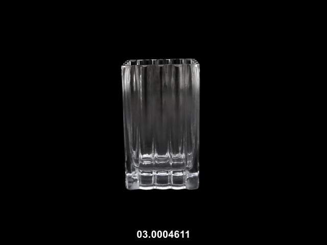 Jarrón rectangular transparente 10 × 7 × 17 cm · vidrio