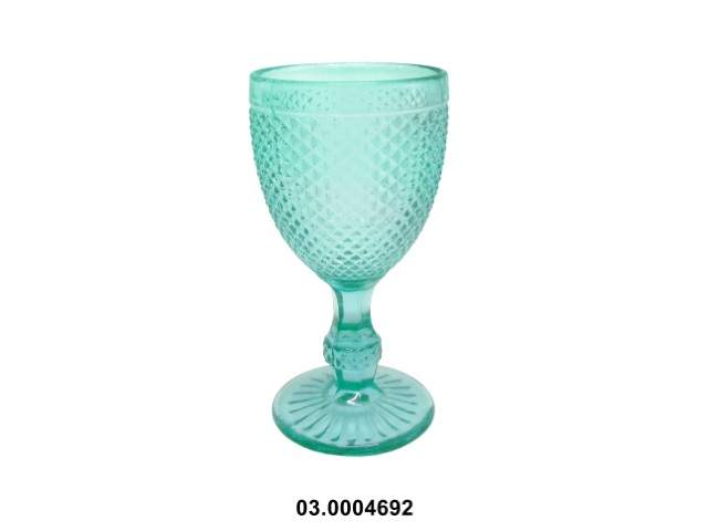 Copa de vino tinto 300 ml "DIAMOND-B" color verde 9 × 16 cm · vidrio
