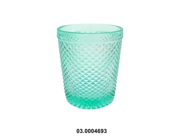 Vaso de agua 300 ml "DIAMOND-B" color verde 8 × 10 cm · vidrio