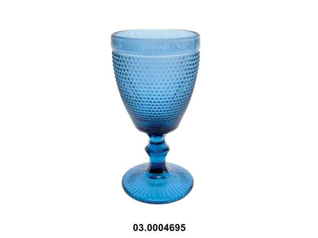 Copa de vino tinto 330 ml "DOTS" color azul 9 × 17 cm · vidrio