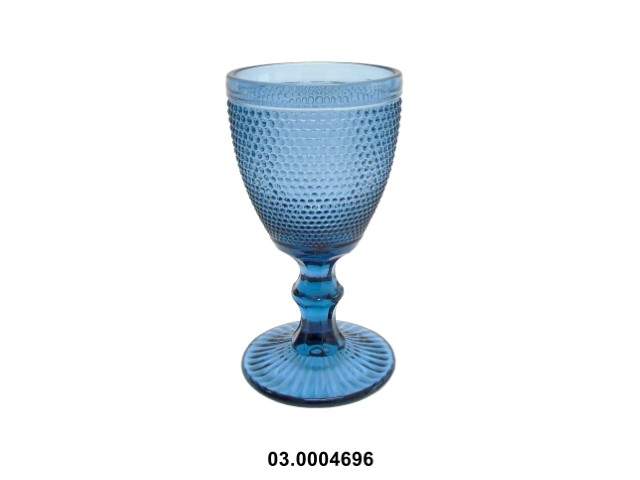 Copa de vino blanco 230 ml "DOTS" color azul 8 × 15 cm · vidrio