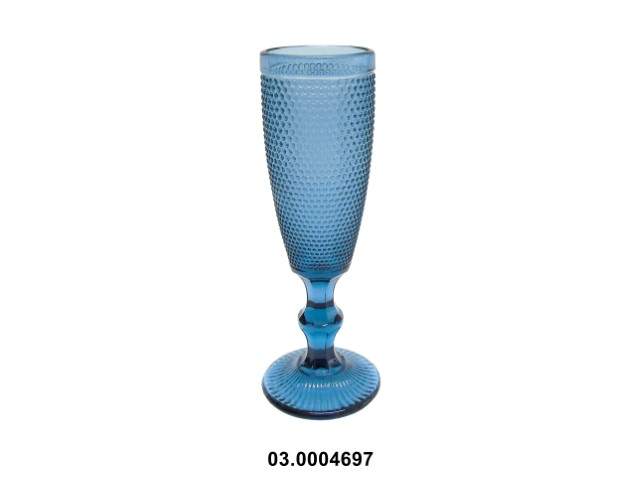 Copa de champán 160 ml "DOTS" color azul 7 × 20 cm · vidrio
