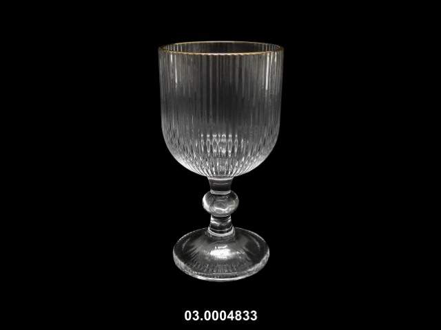 Copa de vino tinto 350 ml "STRIPES" transparente/oro 9 × 16 cm · vidrio
