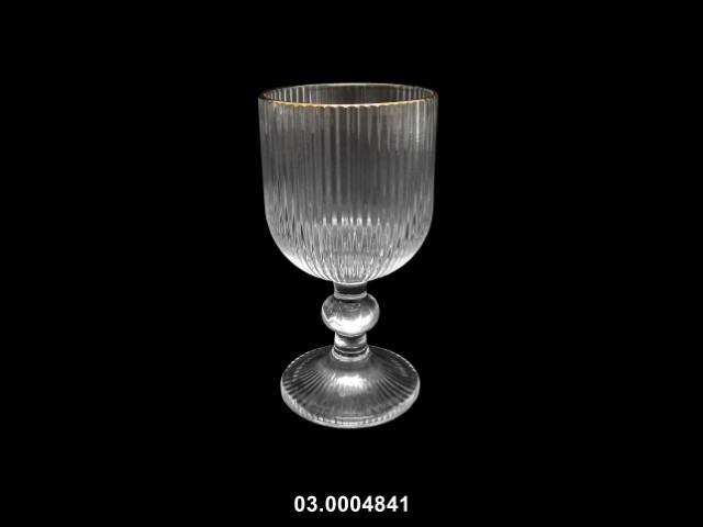 Copa de vino blanco 230 ml "STRIPES" transparente/oro 8 × 14 cm · vidrio
