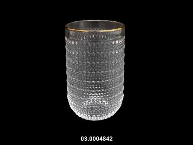 Vaso de agua 400 ml "NEW DOTS" transparente/oro 8 × 13 cm · vidrio