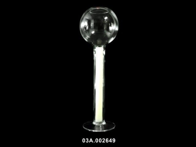 Jarrón bola con vela color transparente 30 × 110 cm · vidrio