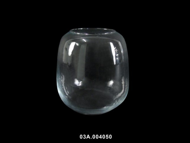 Jarrón pote transparente 19 cm · vidrio