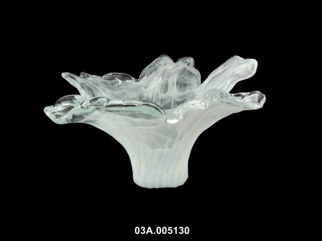 Jarrón "RADICE" color blanco iris 22 × 35 cm tipo murano · vidrio