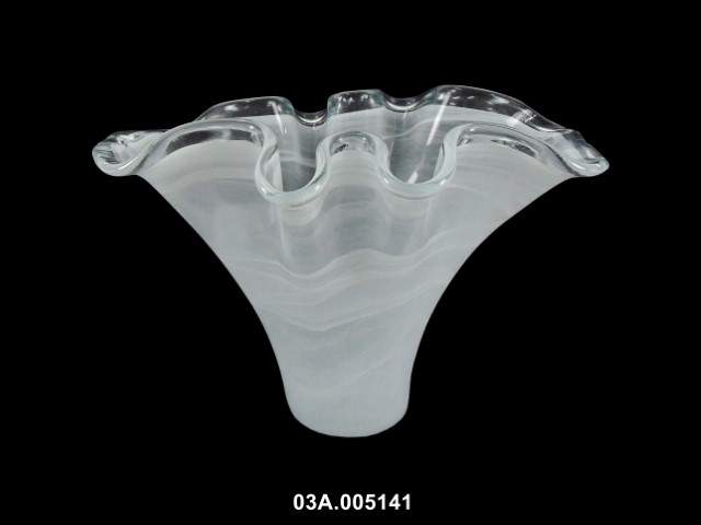 Jarrón "OSTRICA" color blanco iris 30 × 42 × 28 cm tipo murano · vidrio