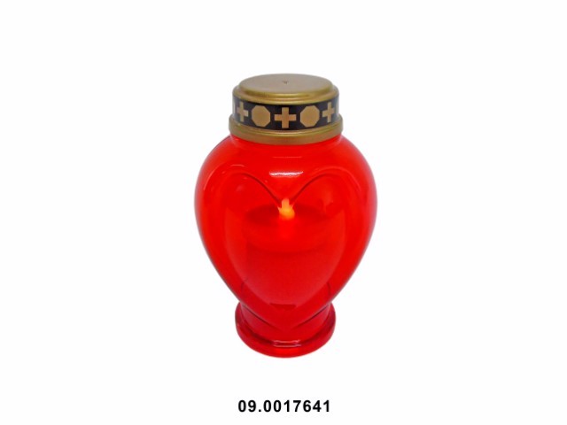 Cirio LED corazón color rojo "SOLENE" 10 × 8 × 15 cm
