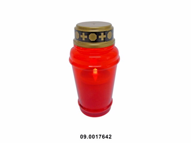 Cirio LED redondo color rojo "SOLENE" 7 × 18 cm
