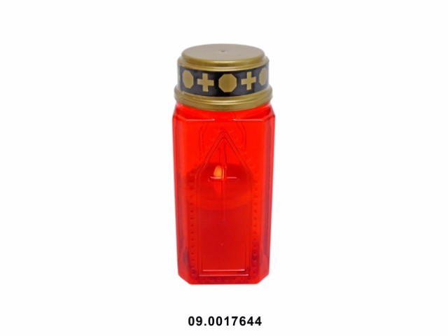 Cirio LED cubo color rojo "SOLENE" 7 × 7 × 18 cm