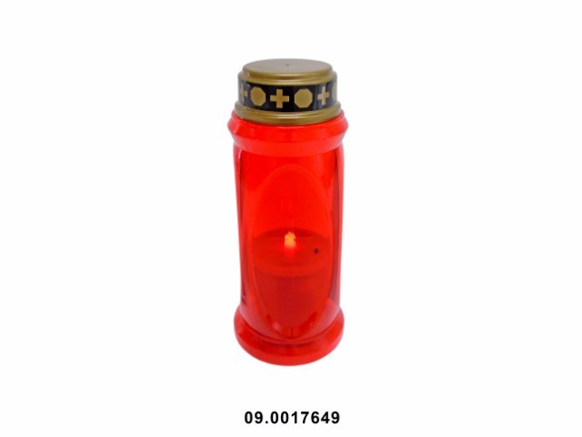 Cirio LED cuadrado color rojo "SOLENE" 9 × 22 cm