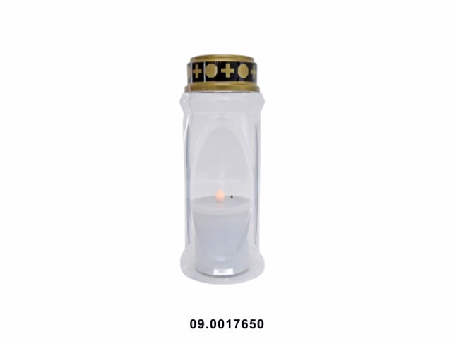 Cirio LED cuadrado color blanco "SOLENE" 9 × 22 cm