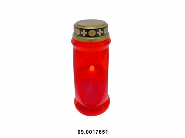 Cirio LED cuadrado color rojo "SOLENE" 6 × 16 cm
