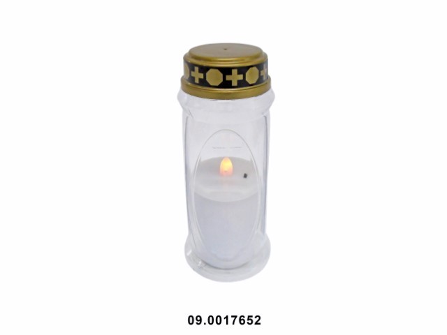 Cirio LED cuadrado color blanco "SOLENE" 6 × 16 cm