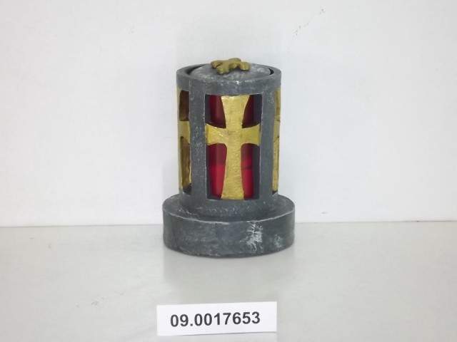 Cirio LED redondo color gris "SOLENE" 13 × 13 × 17 cm