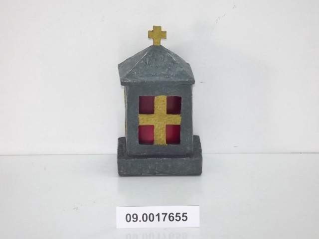 Cirio LED cuadrado color gris "SOLENE" 12 × 12 × 20 cm