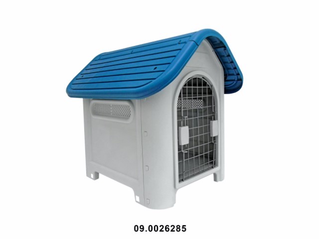 Caseta con puerta para perro color azul 75 × 59 × 66 cm · plástico