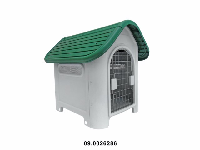 Caseta con puerta para perro color verde 75 × 59 × 66 cm · plástico