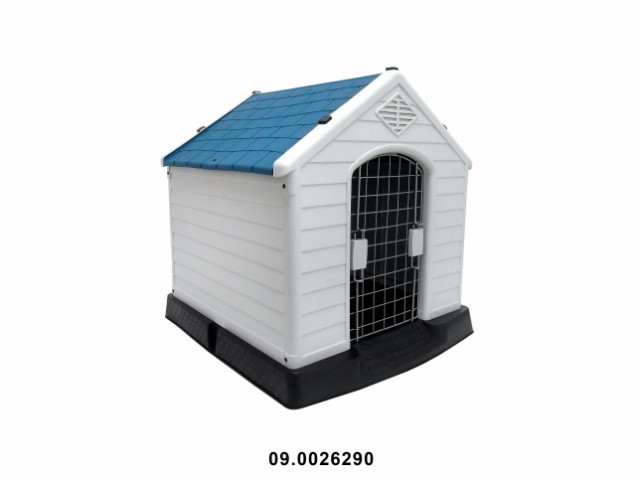 Caseta con puerta para perro color azul 73 × 66 × 69 cm · plástico