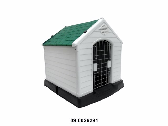 Caseta con puerta para perro color verde 73 × 66 × 69 cm · plástico