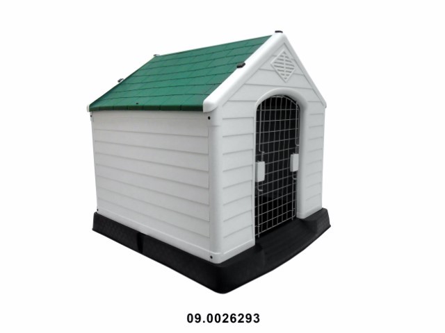 Caseta con puerta para perro color verde 87 × 78 × 81 cm · plástico