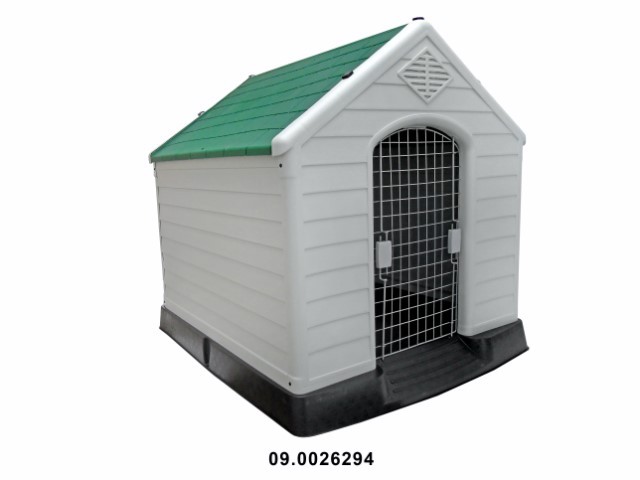 Caseta con puerta para perro color verde 105 × 96 × 98 cm · plástico