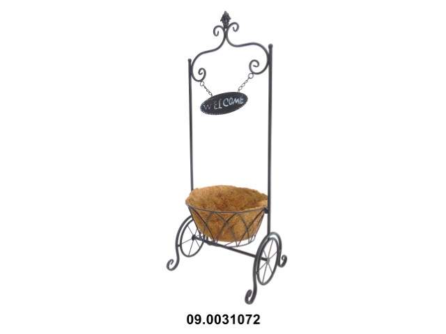 Soporte para 1 macetero 33 × 33 × 88 cm · metal y lámina de coco