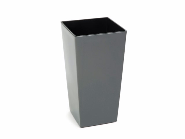 Maceta "SHINNY" color antracita 30 × 30 × 57 cm · plástico
