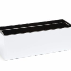 Jardinera "SHINNY" color blanco 19 × 56 × 19 cm · plástico