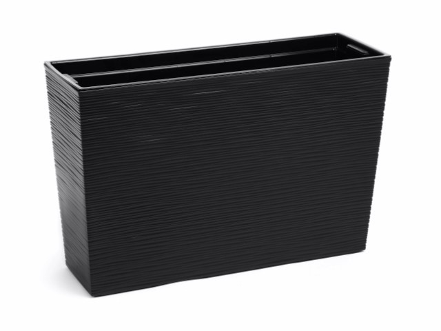 Jardinera "DLUTO" color negro 19 × 56 × 36 cm · plástico