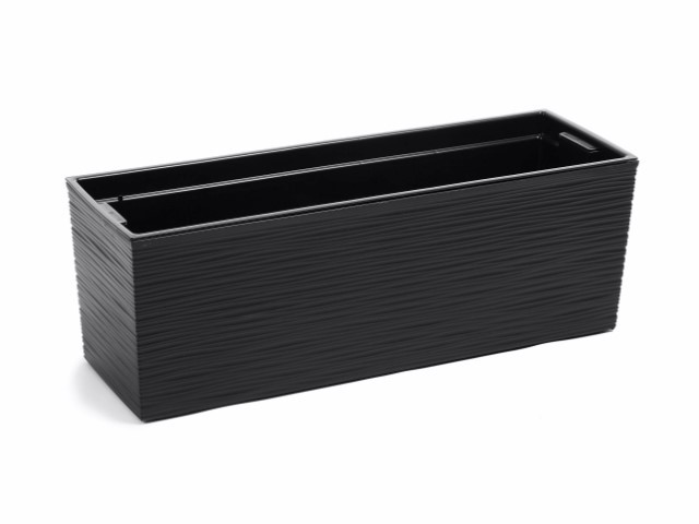 Jardinera "DLUTO" color negro 19 × 56 × 19 cm · plástico
