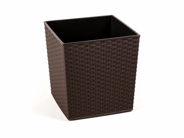 Maceta "RATTAN" color café 30 × 30 × 31 cm · plástico
