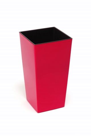 Maceta "SHINNY" color rojo 14 × 14 × 26 cm · plástico